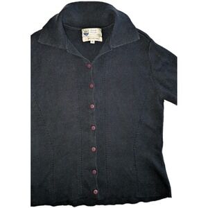 Island Casuals Bermuda Coastal Polo Sweater Shirt Button Down Cotton SZ Medium